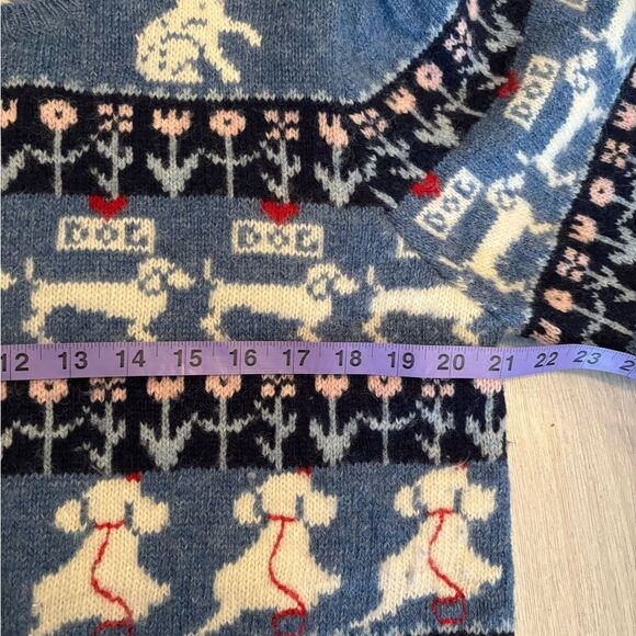 Vintage 80s Susan Bristol wool sweater dog print - Picture 8 of 9